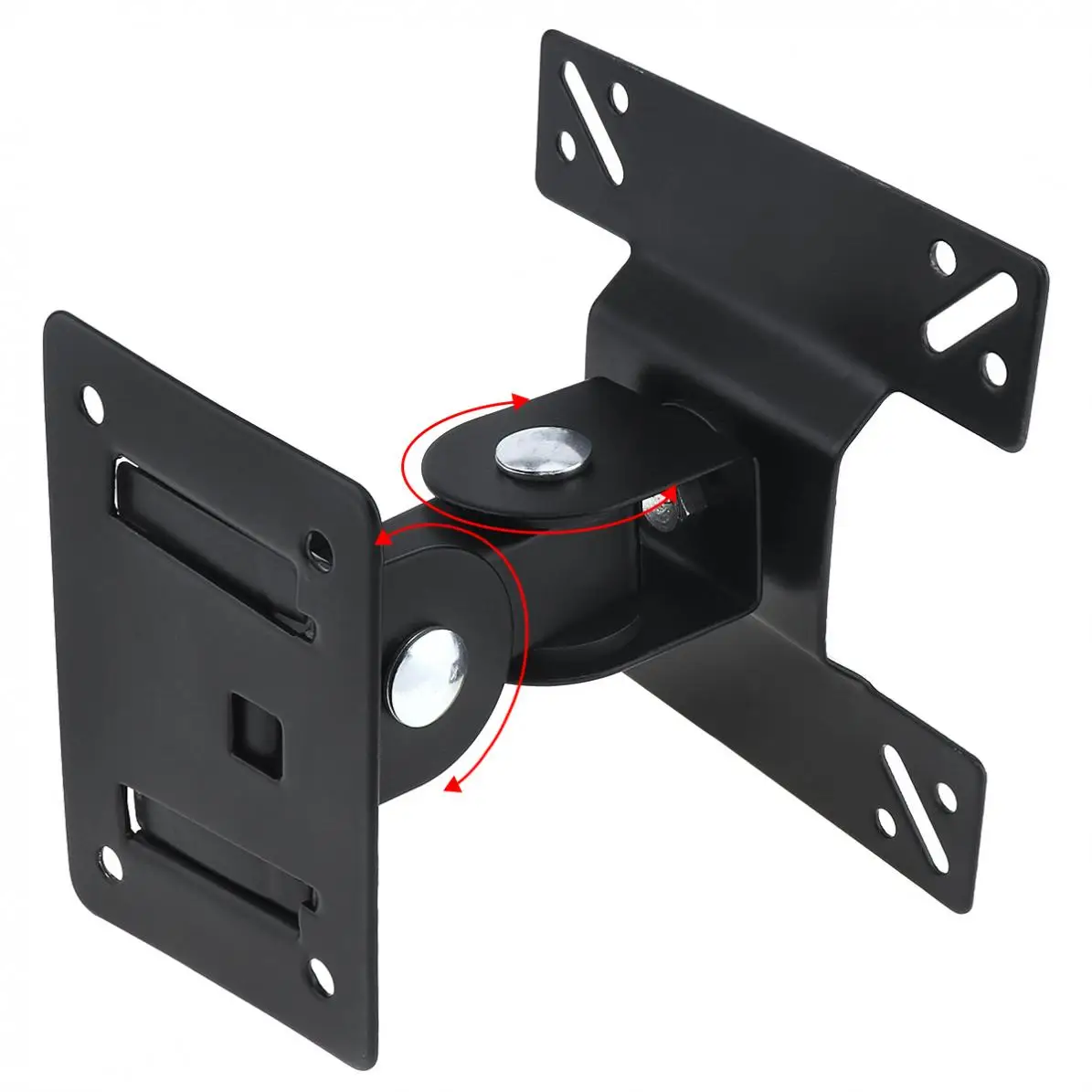 15KG Adjustable TV Wall Mount Bracket Flat Panel TV Frame Support 180° Rotation with Small Wrench for 14-27 Inch LCD LED Monitor