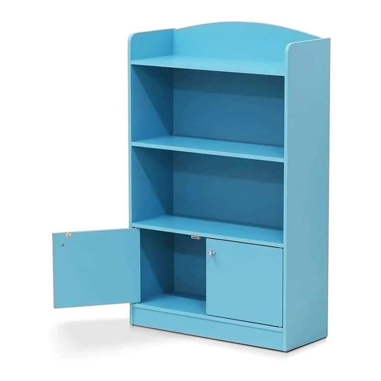 Z DU'S Children Study Room Bookshelf Kids Wooden Bookcase Storage With Door CabinetZ