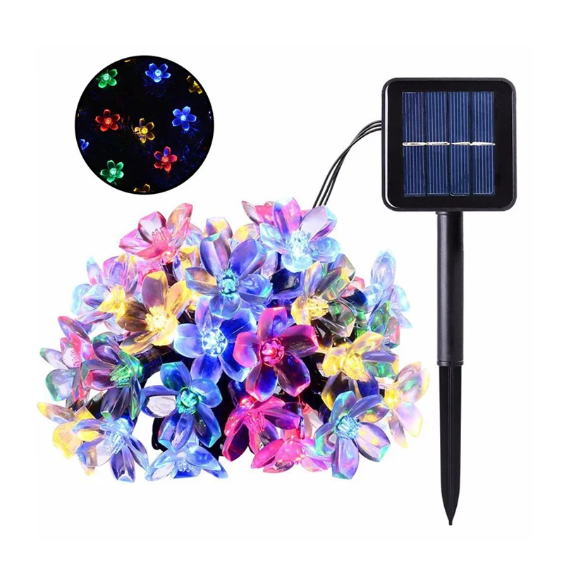 Solar 50 Led Light Outdoor Waterproof Lamp String Decorative Fairy Festoon Christmas Garden Decoration Balcony Fence
