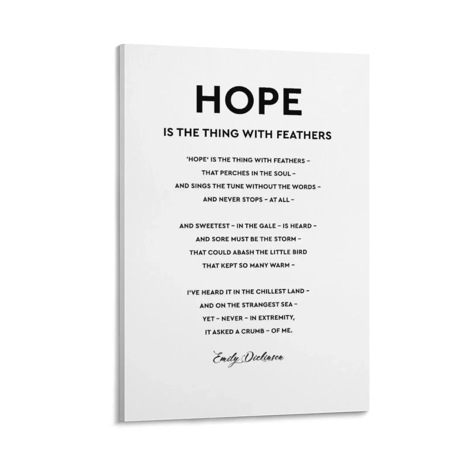 

Hope is the Thing with Feathers by Emily Dickinson Canvas Painting wallpapers home decor korean room decor Paintings