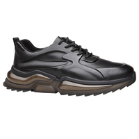 Athletic Genuine Leather Shoes Men Casual Trendy Sports Running Top Layer Cowhide Sneakers Air Cushion Shock Absorption Chic 45