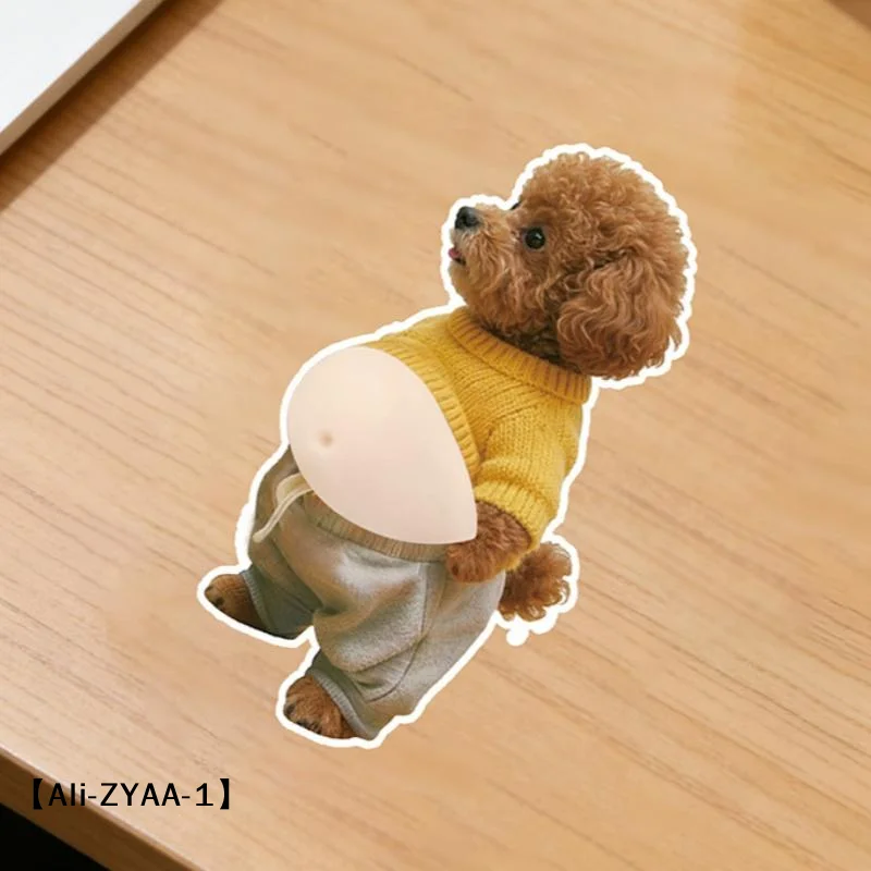 【A】Kawaii 3D Dog Belly Squeezable Stickers Self-Adhesive Relieve Stress Stickers Mobile Phone Decoration Sticker Home Decor