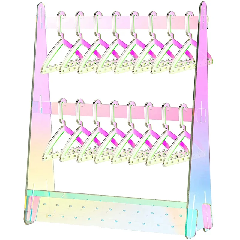 

Держатель для сережек с вешалками для одежды Мини-вешалка для сережек и ожерелья, акриловая стойка-органайзер для ювелирных изделий