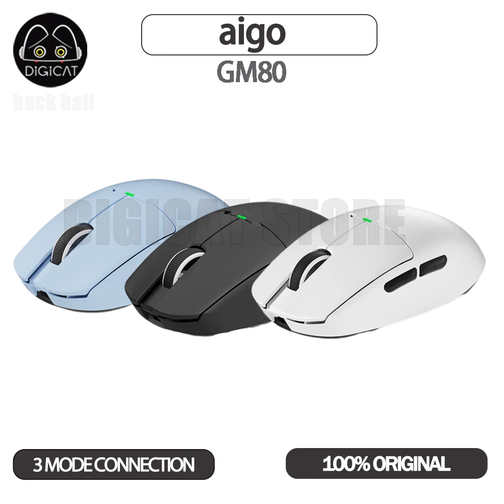 Aigo GM80 Gamer Mouse 3Mode USB/2.4G/Bluetooth Wireless Mouse PAW3311/3395 Customized Gaming Mouse Pc Accessories Gamer Mice