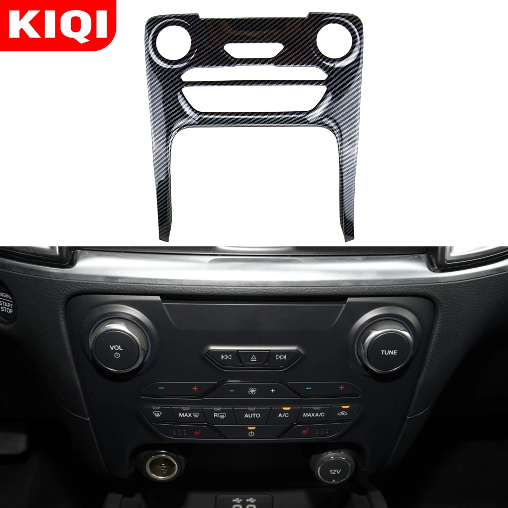 Car Accessories for Ford Ranger Everest Endeavour 2015 - 2021 Carbon Fiber Color Center Console Button Frame Gold Cover