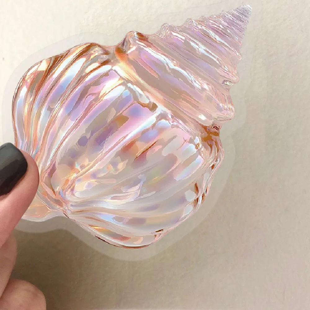 50 sztuk przezroczystych naklejek w kształcie muszelek z motywami kreskówkowymi, wodoodporne, przezroczyste naklejki PET do dekoracji, do rękodzieła, do prowadzenia pamiętnika, sklep YourLife