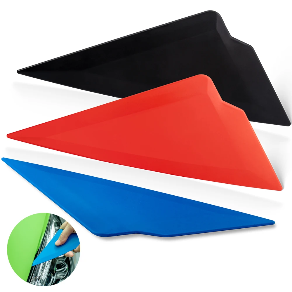 

EHDIS 3pcs Plastic Car Vinyl Wrap Squeegee Set Triangle PPF Window Tint Scraper Carbon Cover Film Wallpaper Sticker Install Tool