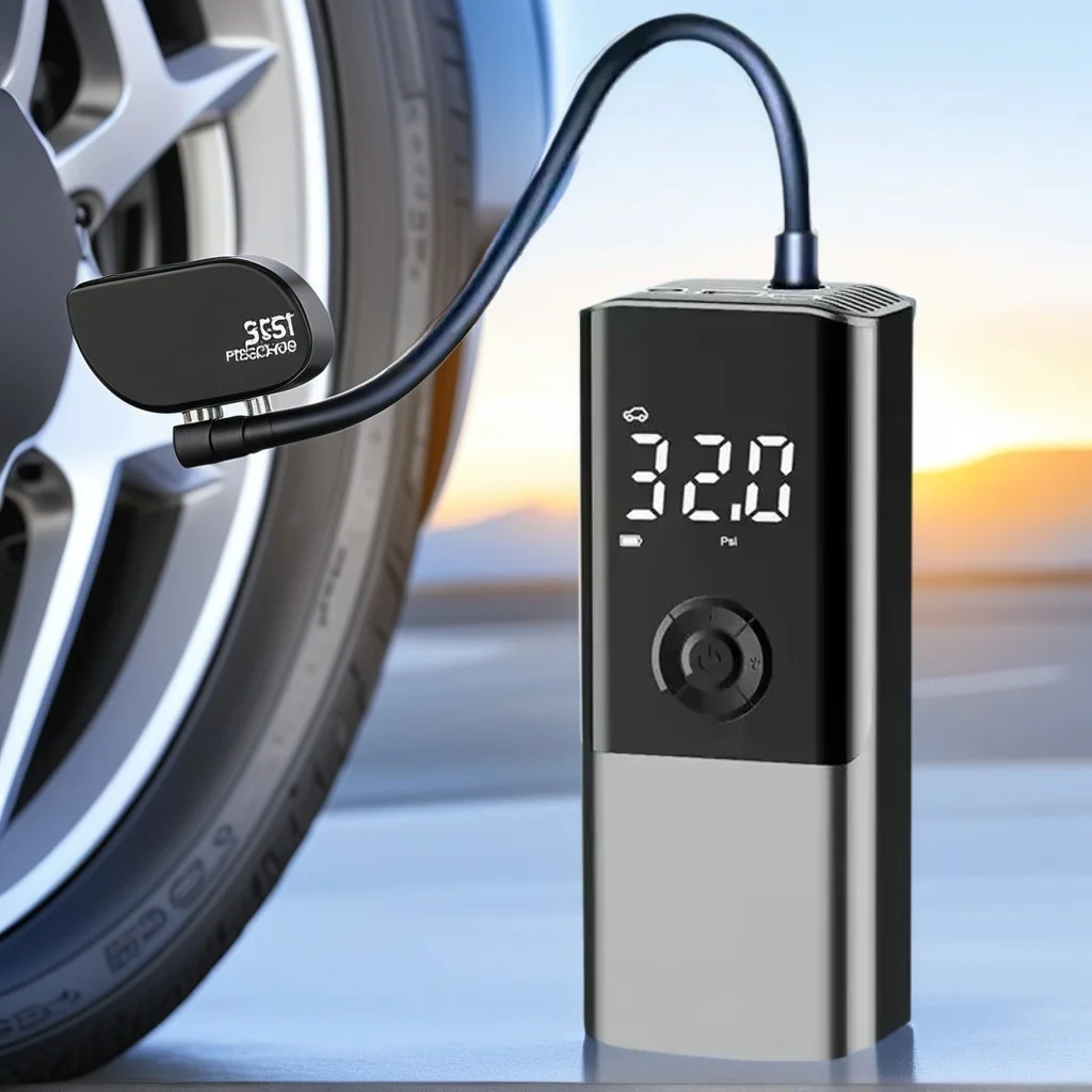 

​ ​ Беспроводной автомобильный воздушный компрессор - портативный шинный насос емкостью 6000 мАч для автомобиля, мотоцикла, велосипеда ​ ​