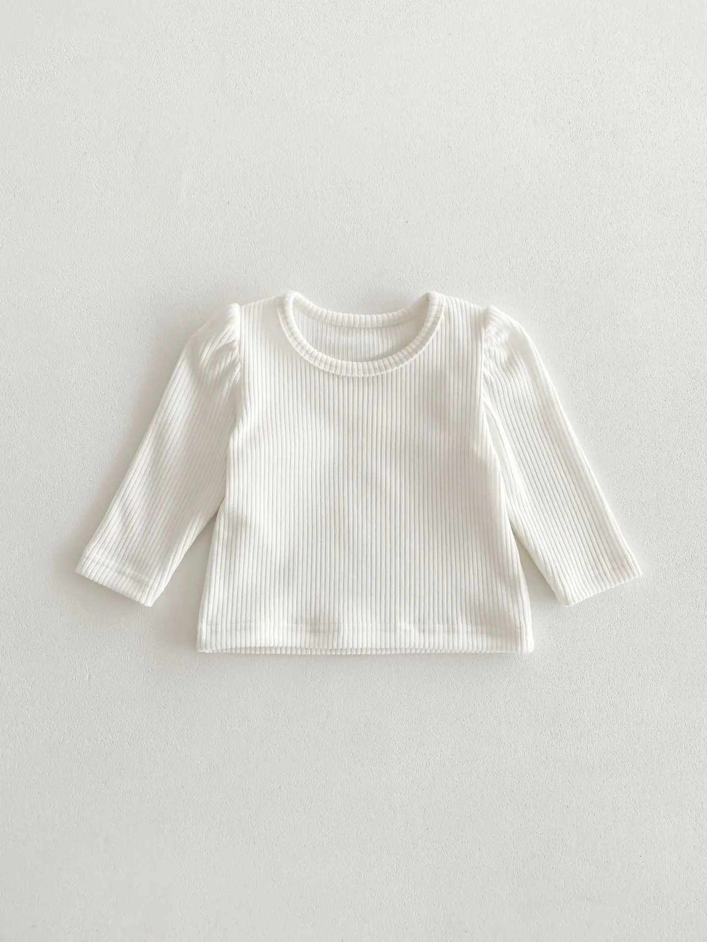 2024 Spring New Baby Girls Long Sleeve T Shirts Cotton Infant Toddler Solid Casual Pullover Kids Versatile Bottoming Shirt