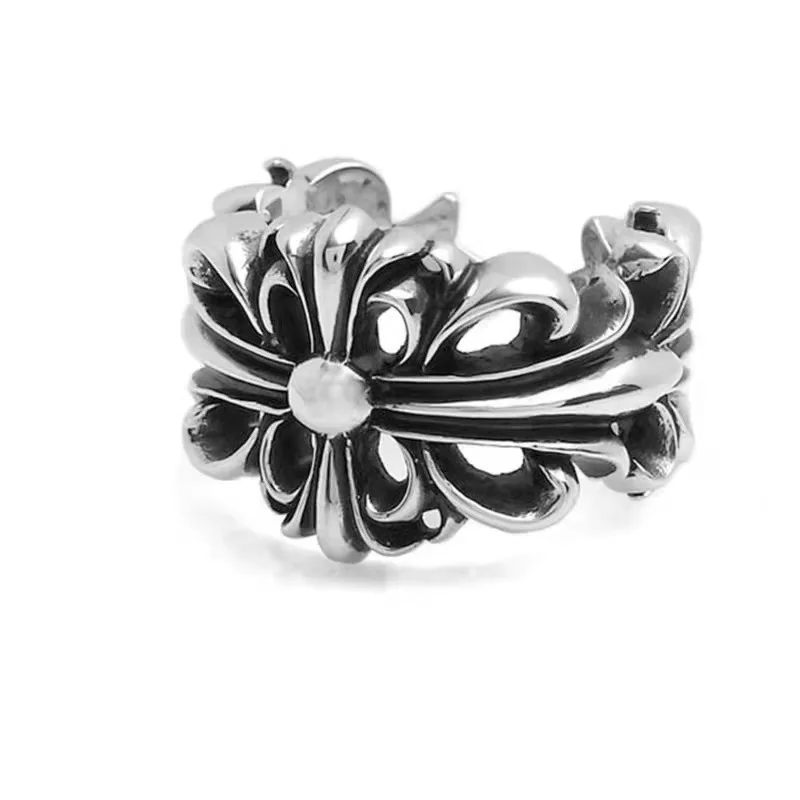 New retro opening ring cross men and women fashion personality net red couple index finger ring image 4