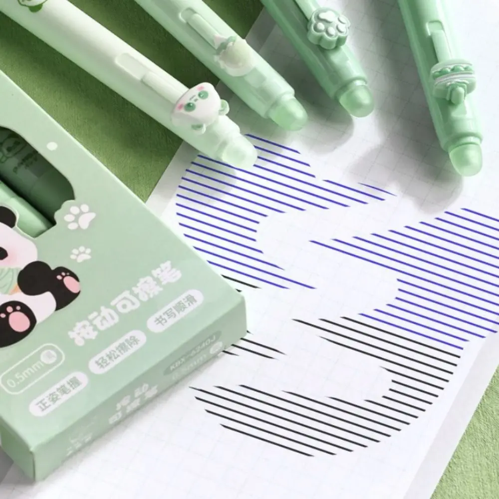 Creative Aesthetic 1PC Thermal Eraser Pen Cartoon Black Blue Ink Erasable Gel Pen INS Cute 0.5mm Neutral Pen Writing