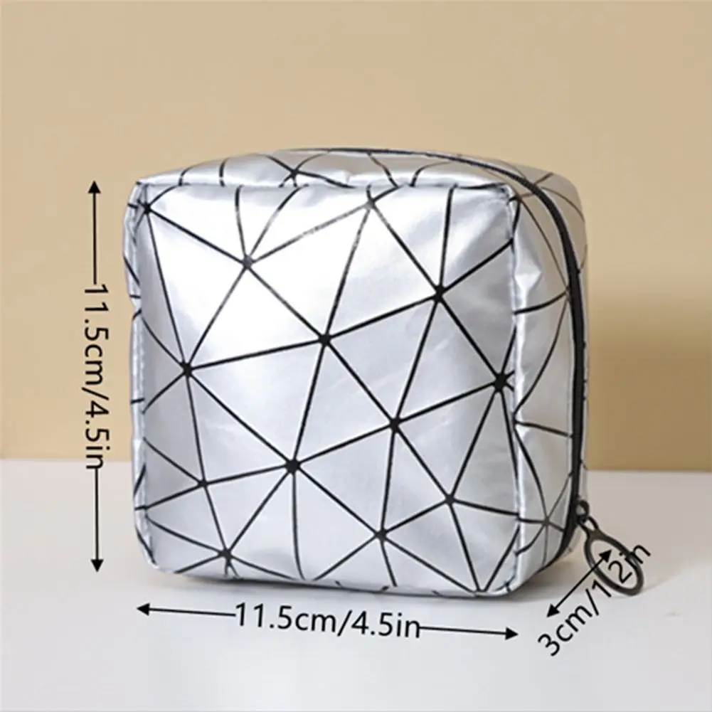 Portable Sanitary Napkin Storage Bag Reusable Storage Pouch Rhombus Pattern Convenient Pad Pouch Bags Makeup Bags