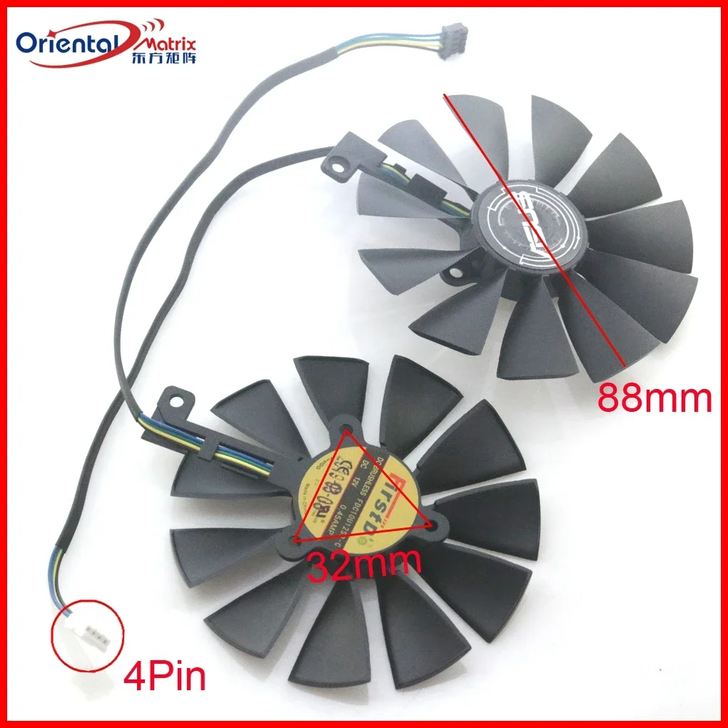 FDC10U12S9-C 12V 0.35A 88mm Video Card Fan For ASUS DUAL RTX2060 6G RTX2070 TRX2080 O8G-EVO Graphics Card Cooling Fan