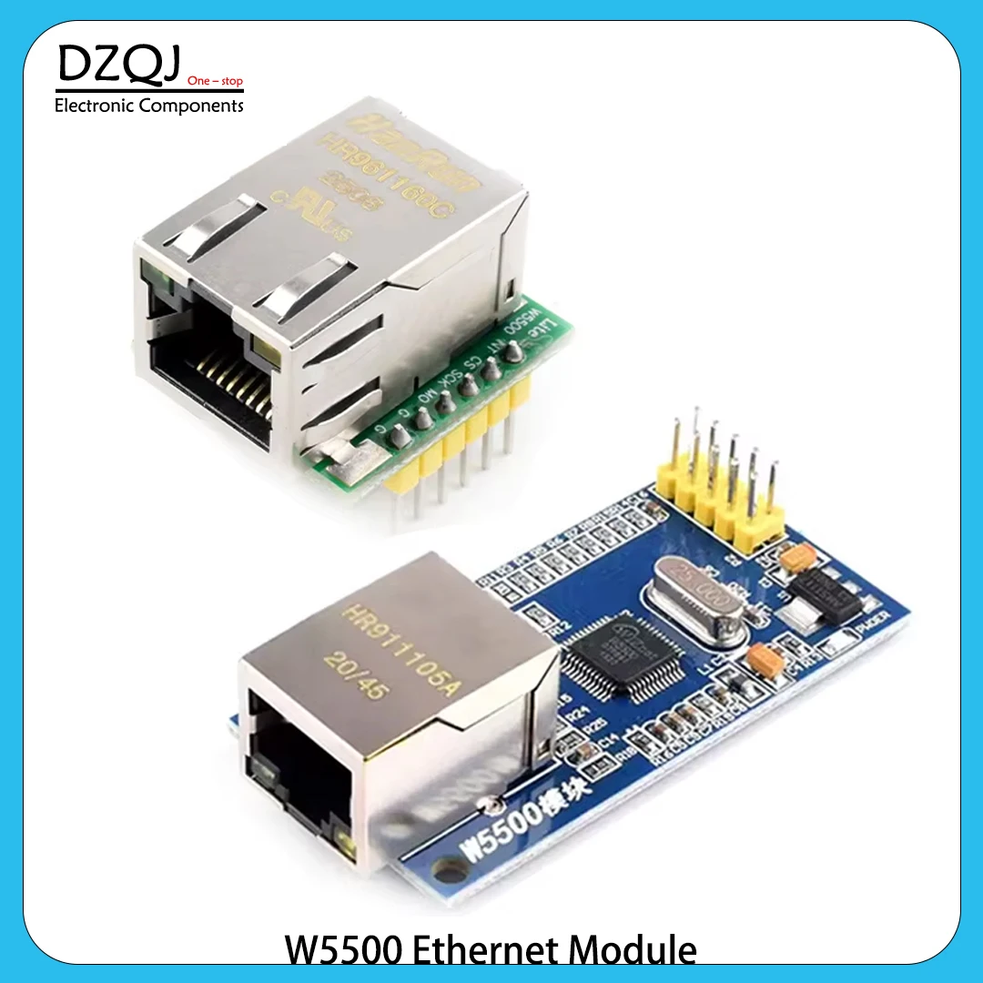 DZQJ W5500 Ethernet Module SPI to DZQJ LAN TCP IP Hardware Stack Network Board Compatible with Arduino STM32 WIZ820io