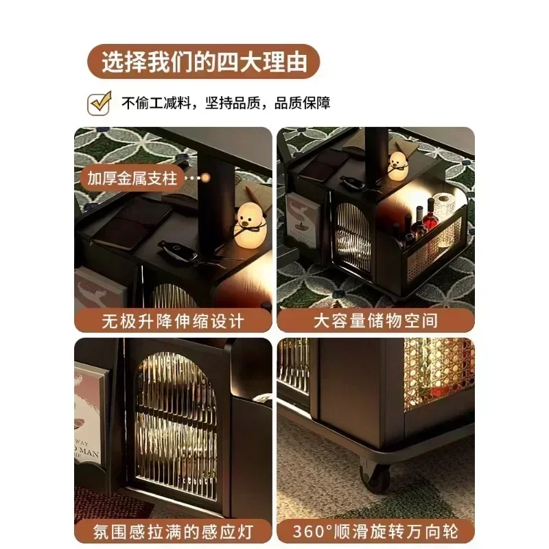 Best Seller productAll Solid Wood Balcony Coffee Movable Lifting and Foldable