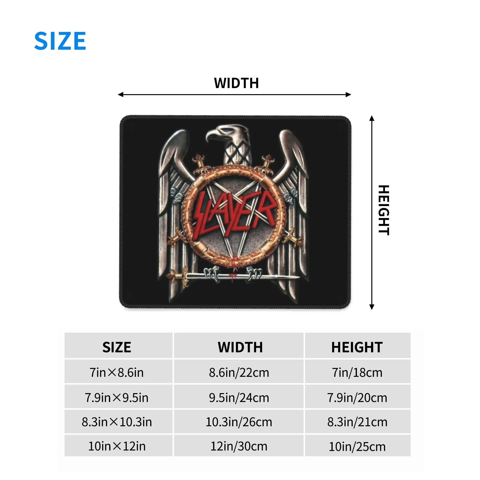 Slayer Heavy Metal Rock Band Mouse Pad Computer Keyboard Mouse Mat Gaming PC Laptop Desk Mat Office Accessories Table Mats