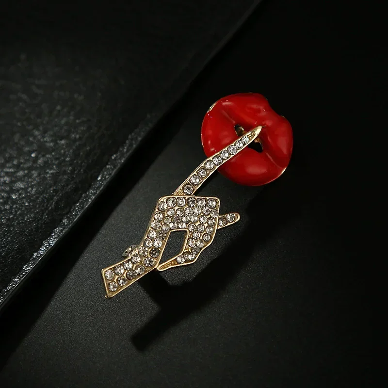 1pc Trendy Lip Brooch for Women Men Creative Red Lips Pins Brooches Jewelry Clothing Accessories Birthday Party Gifts 2026