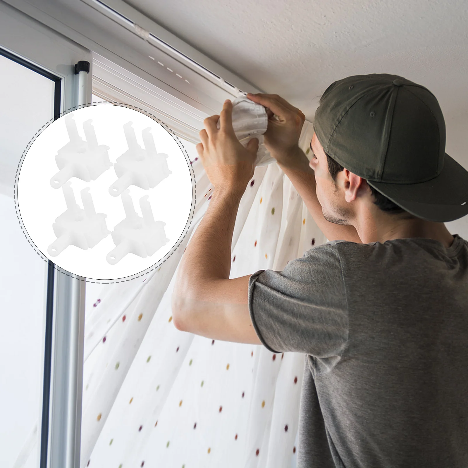 4 Pcs Louver Control Rod Vertical Blind Repair Carrier Mini Blinds Wand Replacement Window Roller Plastic Parts