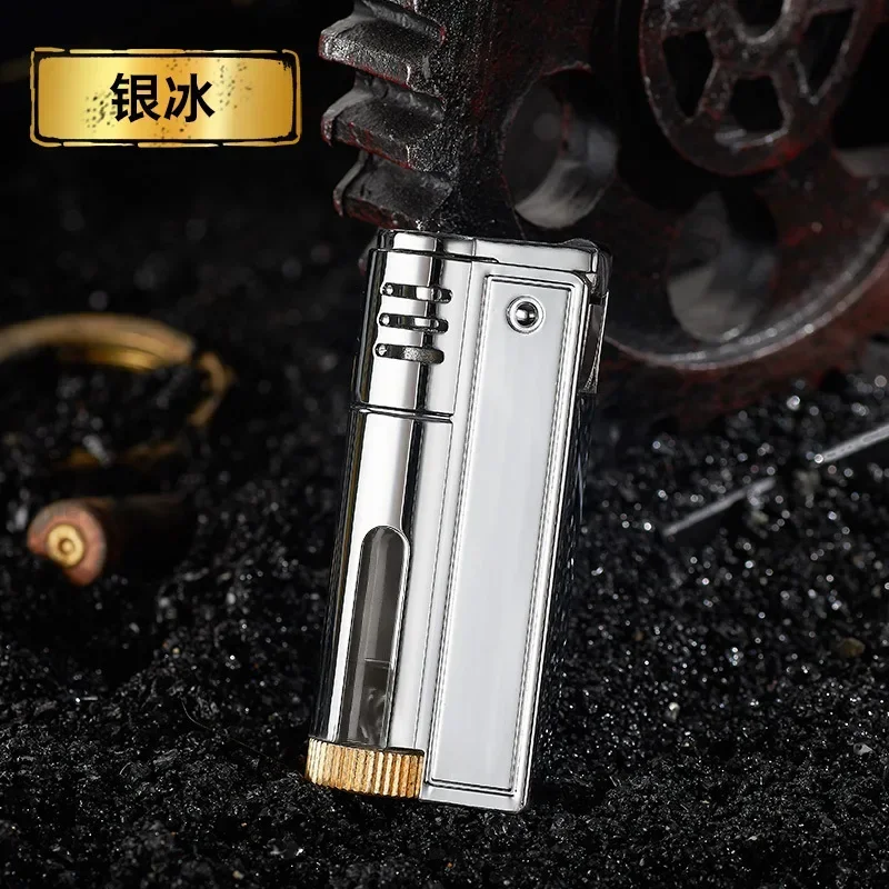 New Retro Pure Copper Windproof Lighter Creative Grinding Wheel One Key Ignition Lighter Vintage Lighters Gifts