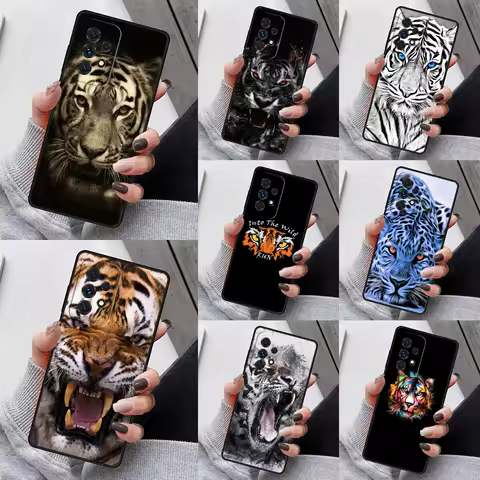 Tiger Face Phone Case For Samsung Galaxy S23 S21 S20 FE S24 S22 Ultra Note20 S10 S9 S8 Plus A40 A52 A12 A13 A53