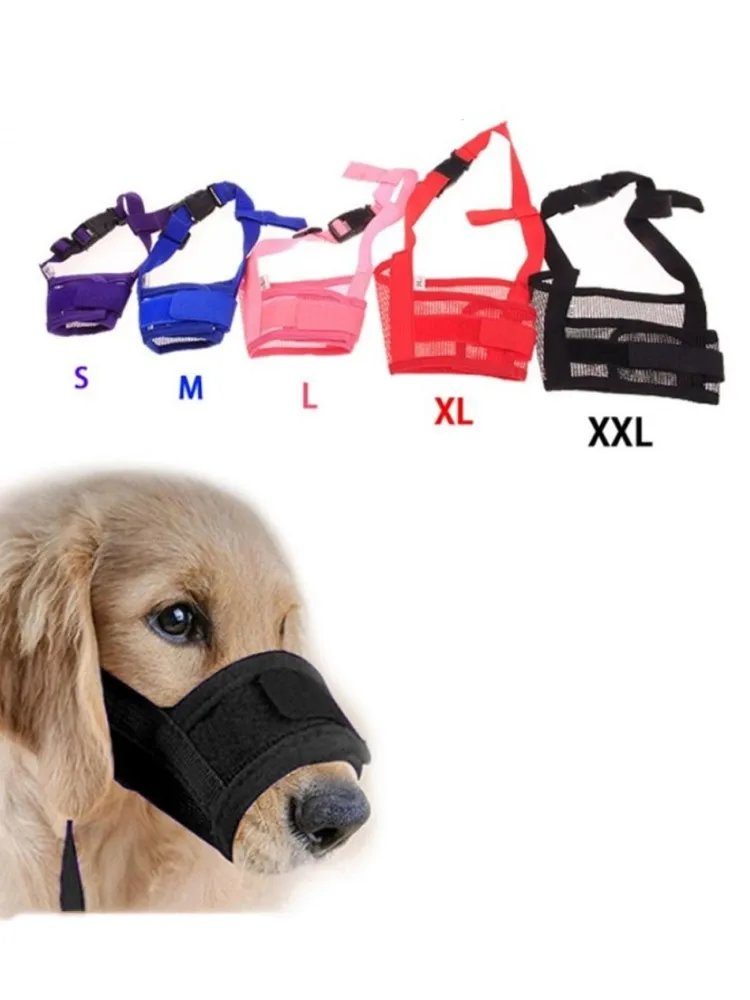 1pc Anti Barking Dog Muzzle for Small Large Dogs Mesh Breathable Pet Adjustable Mouth Muzzles Dogs Nylon Straps Dog Accessories