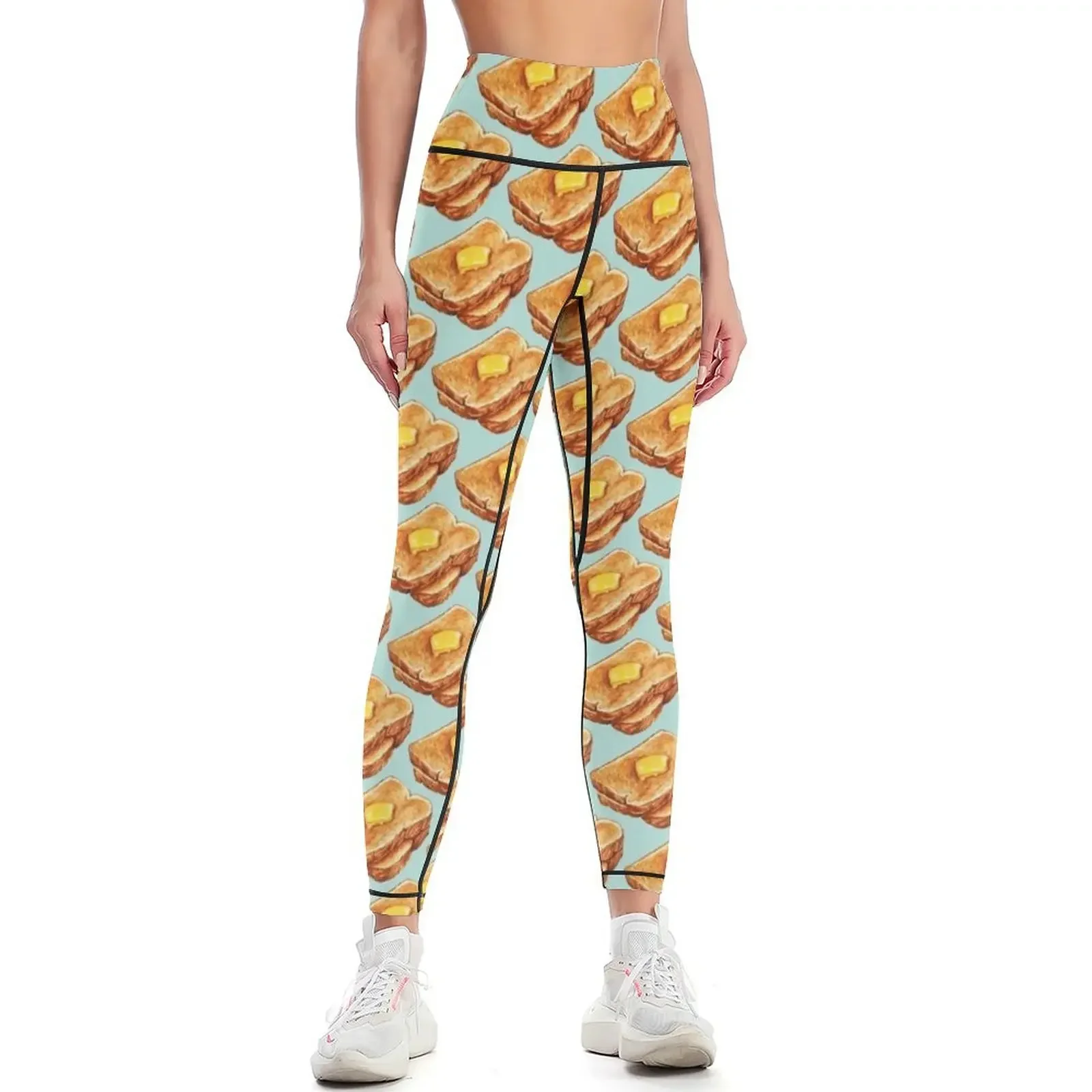 

Buttered Toast Pattern Leggings sports tennis for sporty woman push up workout shorts jogging pants Womens Leggings