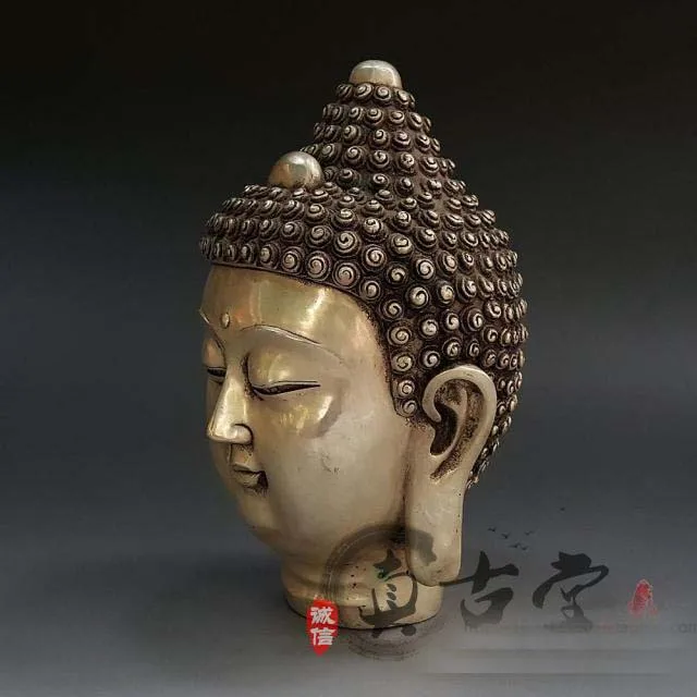 TOP collection # Home OFFICE Buddhism art -old Vintage CHINA silver figure of Buddha sculpture CHAN Buddha statue
