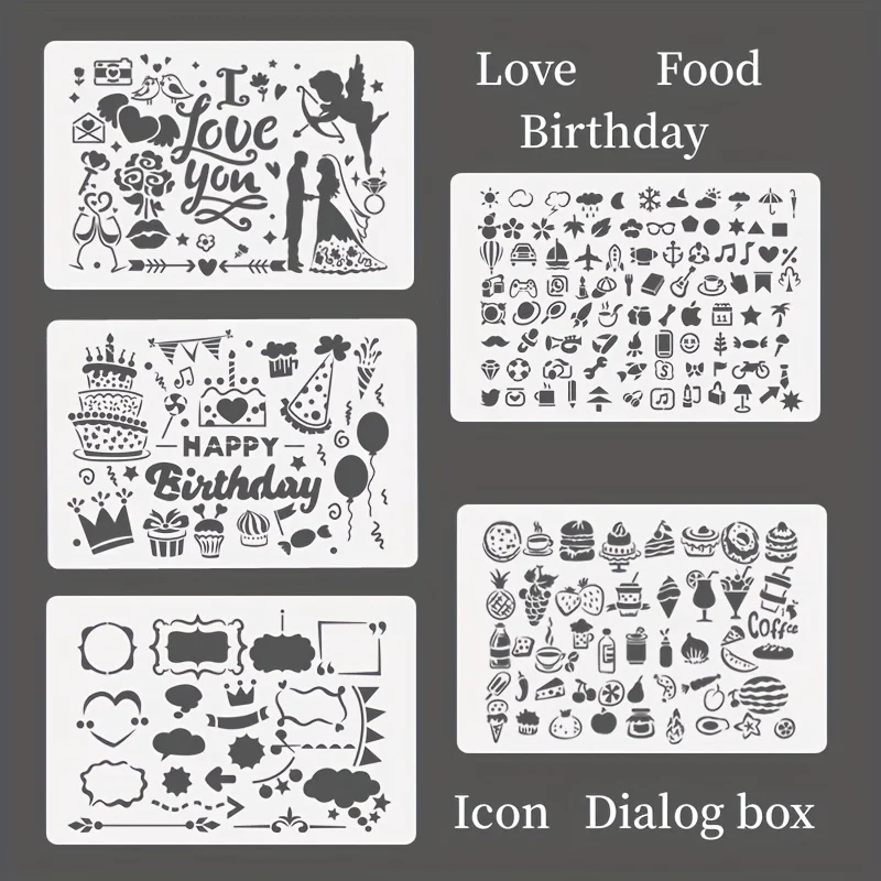 A4 DIY Painting Template Wall Stencil Set