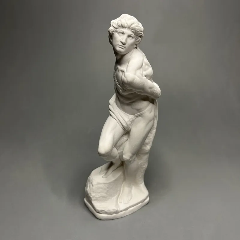 Michelangelo Neu Geschnitzte Gips-Skulptur Rebellen-Sklave Schreibtisch-Ornamente Kunst Dekorative Wohnaccessoires Vintage Wohndekor – Detail 6