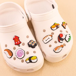 1/9/12pcs Cute Food Sushi Fried Chicken Shoe Charms Shoe Decorations Pins for Women Men Kids Gift Sandal Accessories Clog Buckle