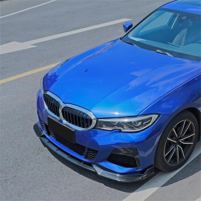 Przedni zderzak w stylu karbonowym Spoiler Splitter Dyfuzor Osłona Canards tuning Do BMW serii 3 G20 G21 G28 2019-2022 M Pack — zdjęcie 7