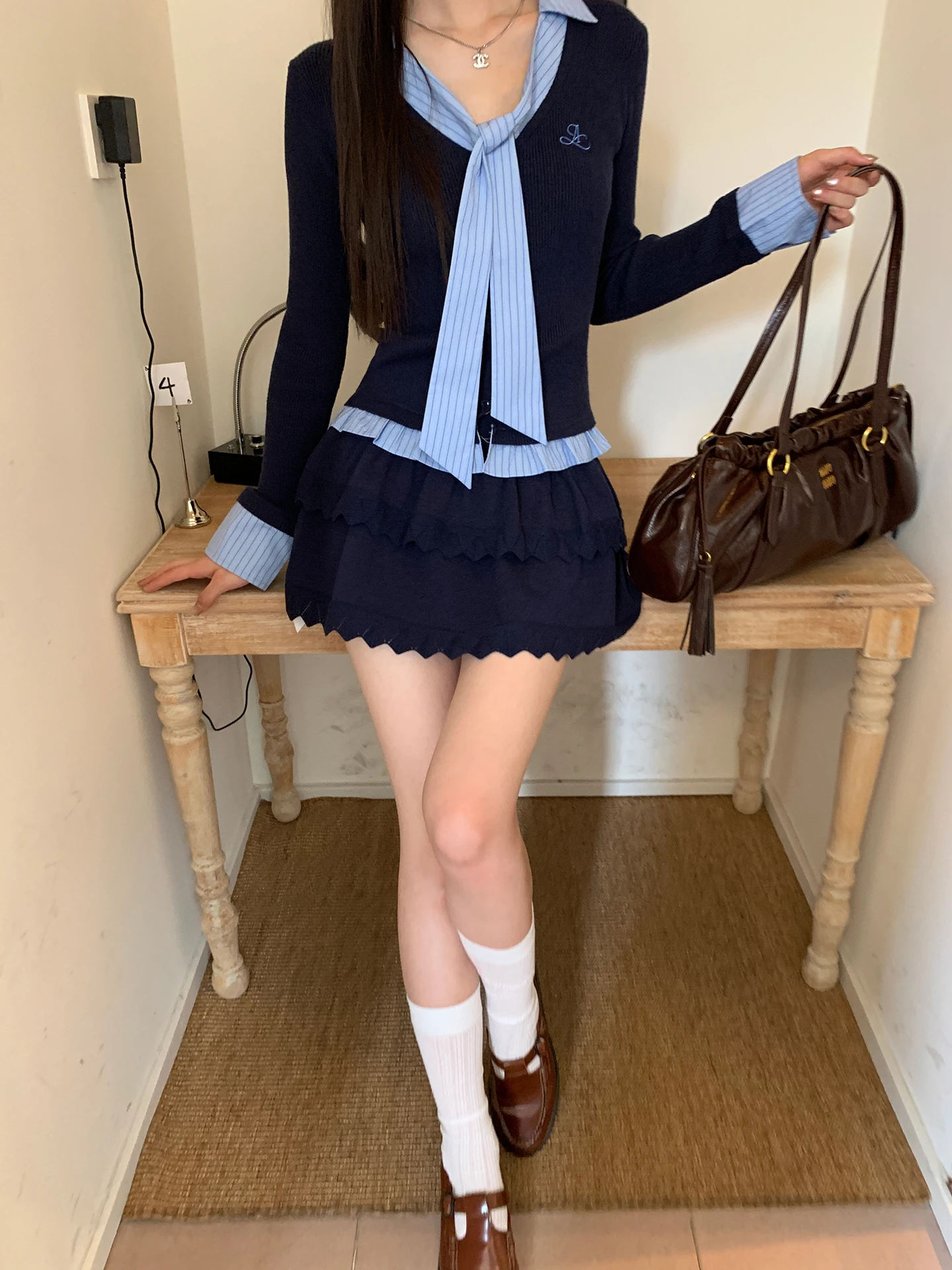 Blue A-Line  Skirt Women's Sli Baked Cake Skirt Bodycon Beautiful New Arrival 2025 Low Waist Straight Tube Skirt