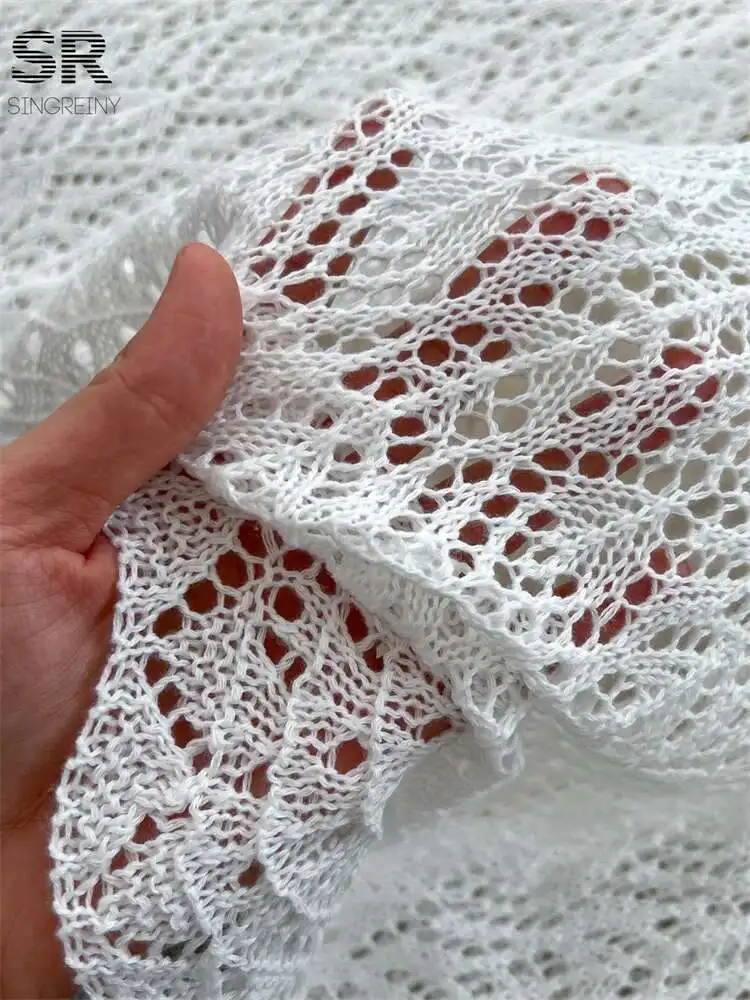 

BabYoung Split Casual Knit Dress 2025 Summer Gentle Sleeveless O Neck Over Shirt Hollow Out Women Korean Beach Long Dresses