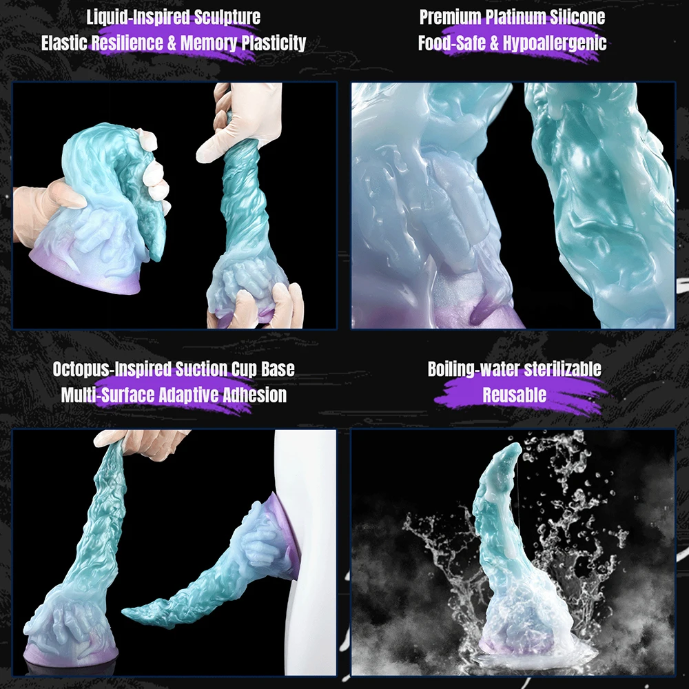 YOCY سيليكون 4 أحجام الوحش القضيب مع مصاصة المكونات الشرج الإناث معدات الاستمتاع واللعب الجنسي للكبار النساء الرجال الشرج تدليك مثير متجر #6