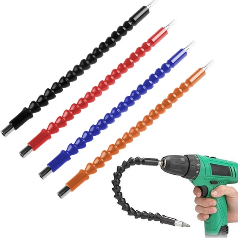 

4 Pcs Flexible Drill Bit Extension Hex Shank Drill Nut Driver Bit Set Bendable Drill Bit 11.6 inch Universal Drill Connection