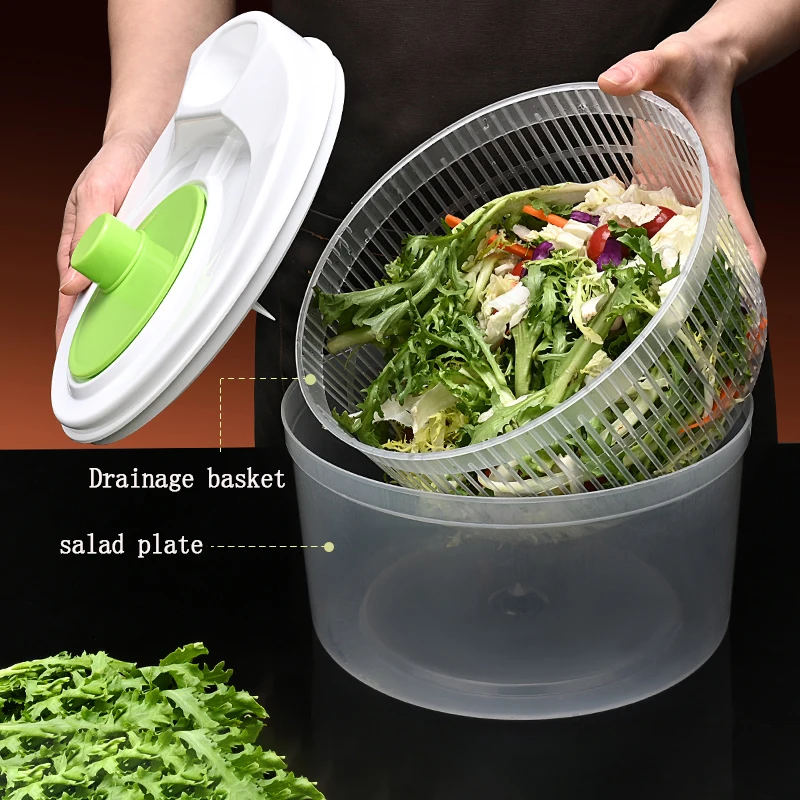 Vegetable Dehydrator Salad Manual Spin Dryer Kitchen Sink Fruit Drain Basket Living Room With Fruit Tray