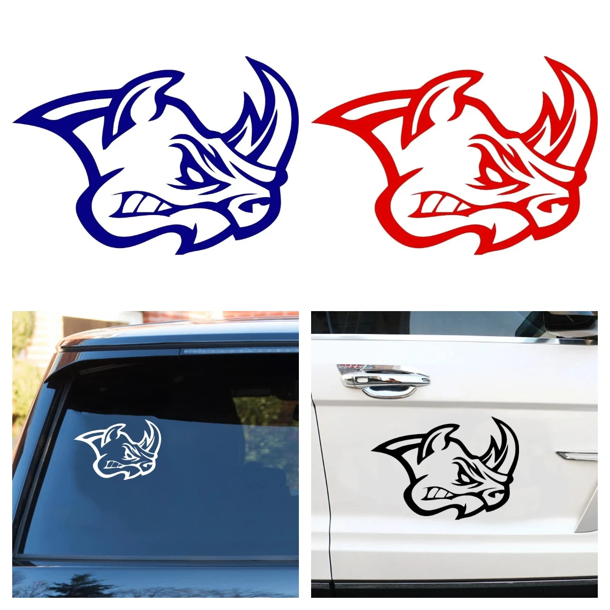 

Angry Rhino Car Stickers Waterproof Sunscreen Vinyl Decals Decorative Accessories PVC