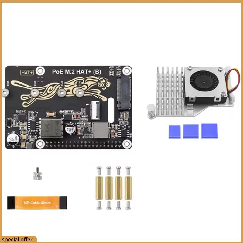 A68Z Raspberry Pi 5 Pcie To M.2 Erweiterungsplatine mit Poe HAT(B) unterstützt Nvme Protocol M.2 Solid State Drive Leseschrift
