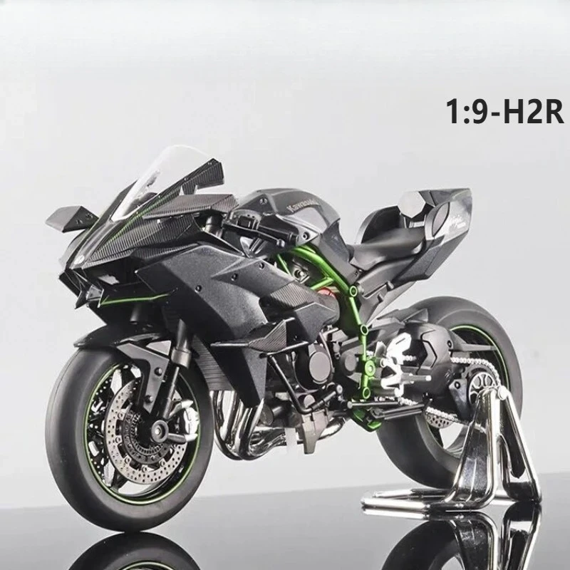 

Металлическая коллекционная модель мотоцикла H2R H2 в масштабе 1:9, большая, со звуком и светом, подарок для мальчика