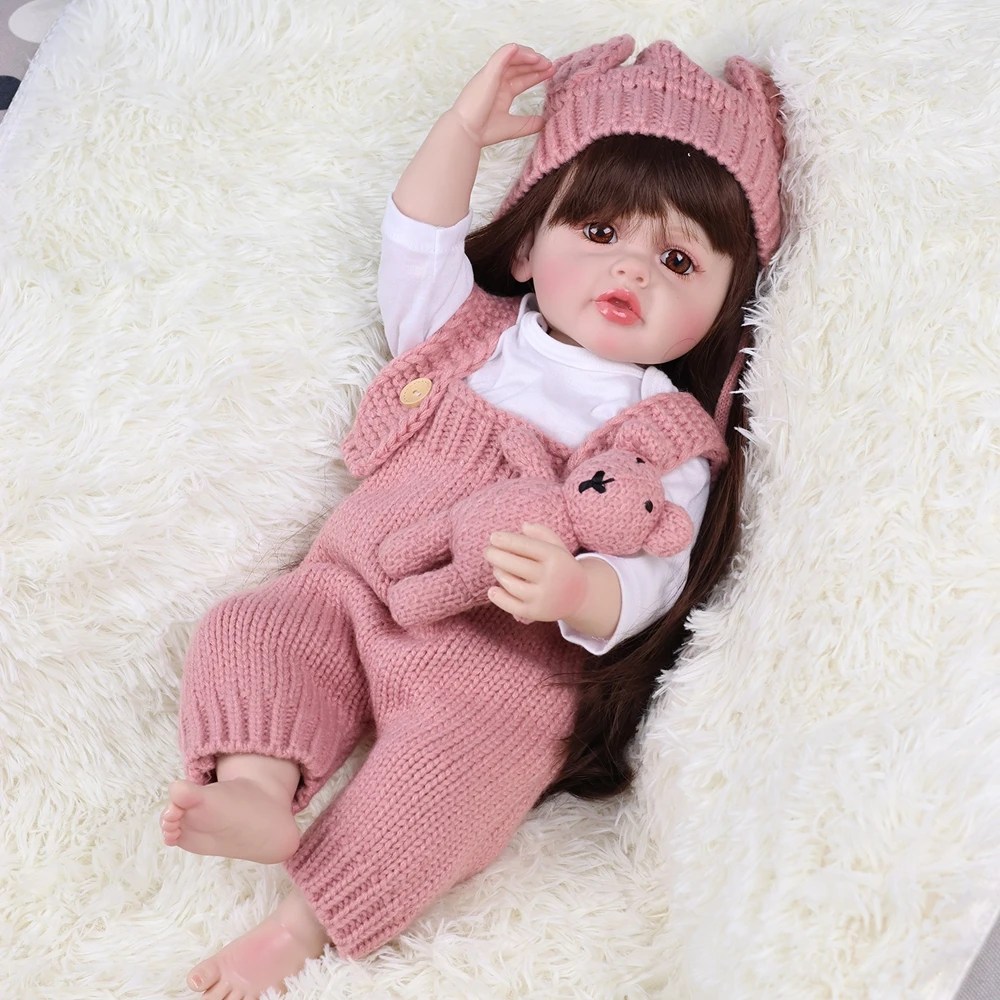 2024 New Doll 55 CM 22 Inch Pink Girl Princess Baby Doll The latest design Birthday Christmas Gift Realistic dolls High quality