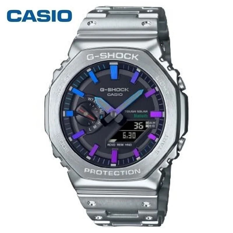 Casio Watch for Men Quartz Casual Fashion Luxury GM-B2100 G SHOCK Multi-functional Shockproof Dual Display Stainless Steel Watch