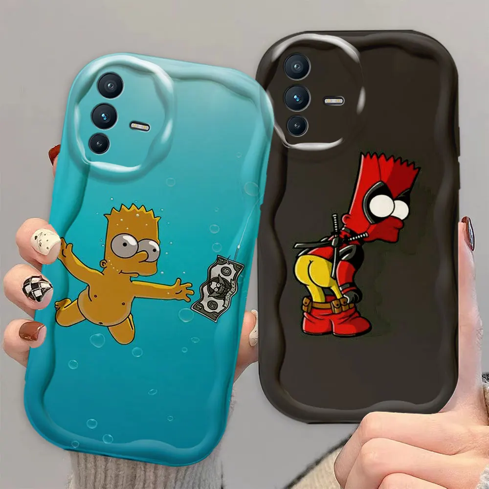 Anime Funny The S-Simpsons 3D Wave Phone Case For VIVO S1 T1 S12 S16 S16E V15 V20 V23 V23E V25 V27 V27E V29E V30 V30E Case Funda