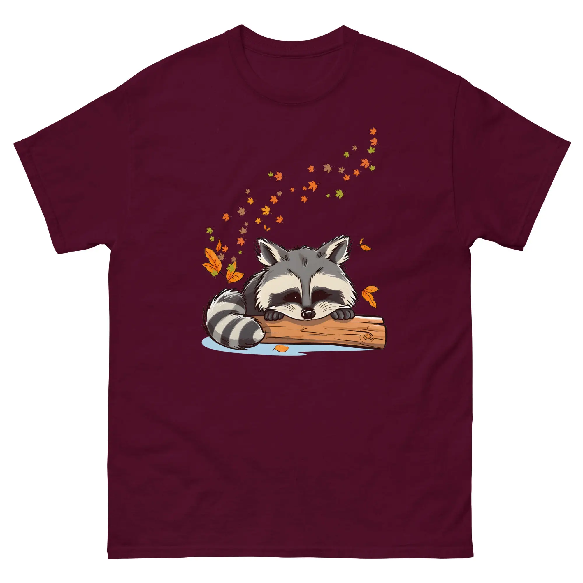 Cozy Raccoon Autumn Snooze T Shirt