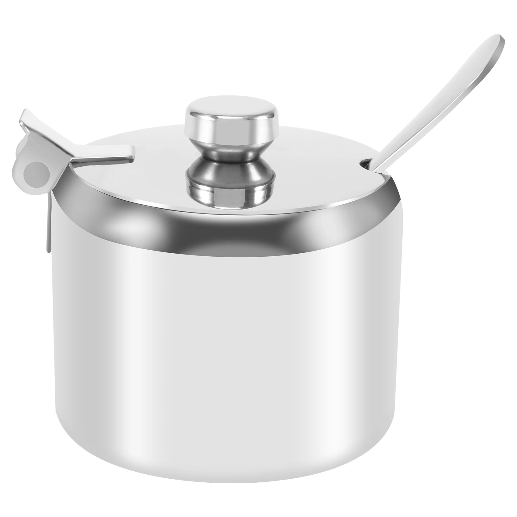 Stainless Steel with Lid and Spoon Sugar Bowl Seasoning Jar Seasoning Jar Tableware Spice Container