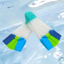 Swimming Training Fins Silicone Swimming Fins for Children Adults Flexible Swim Flippers with Storage Bag Training Tool for Leg