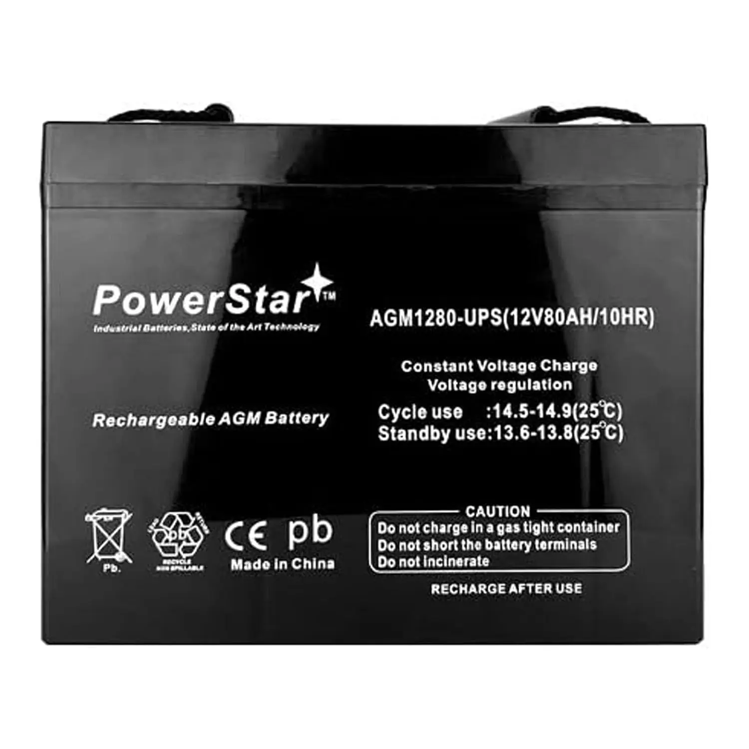 12V 80Ah AGM Sealed Lead Acid Battery, Internal Threaded Terminals, Customized