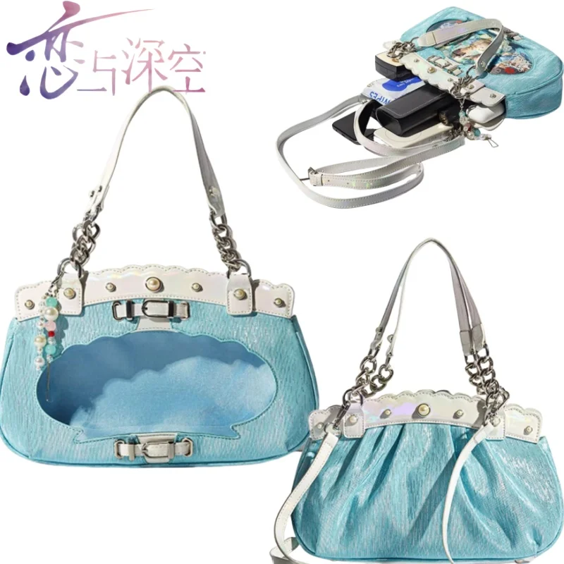 

New Love and Deepspace Shoulder Bag Cartoon Rafayel Itabag Translucent Badge Display Large Storage Holiday Gifts Commuting
