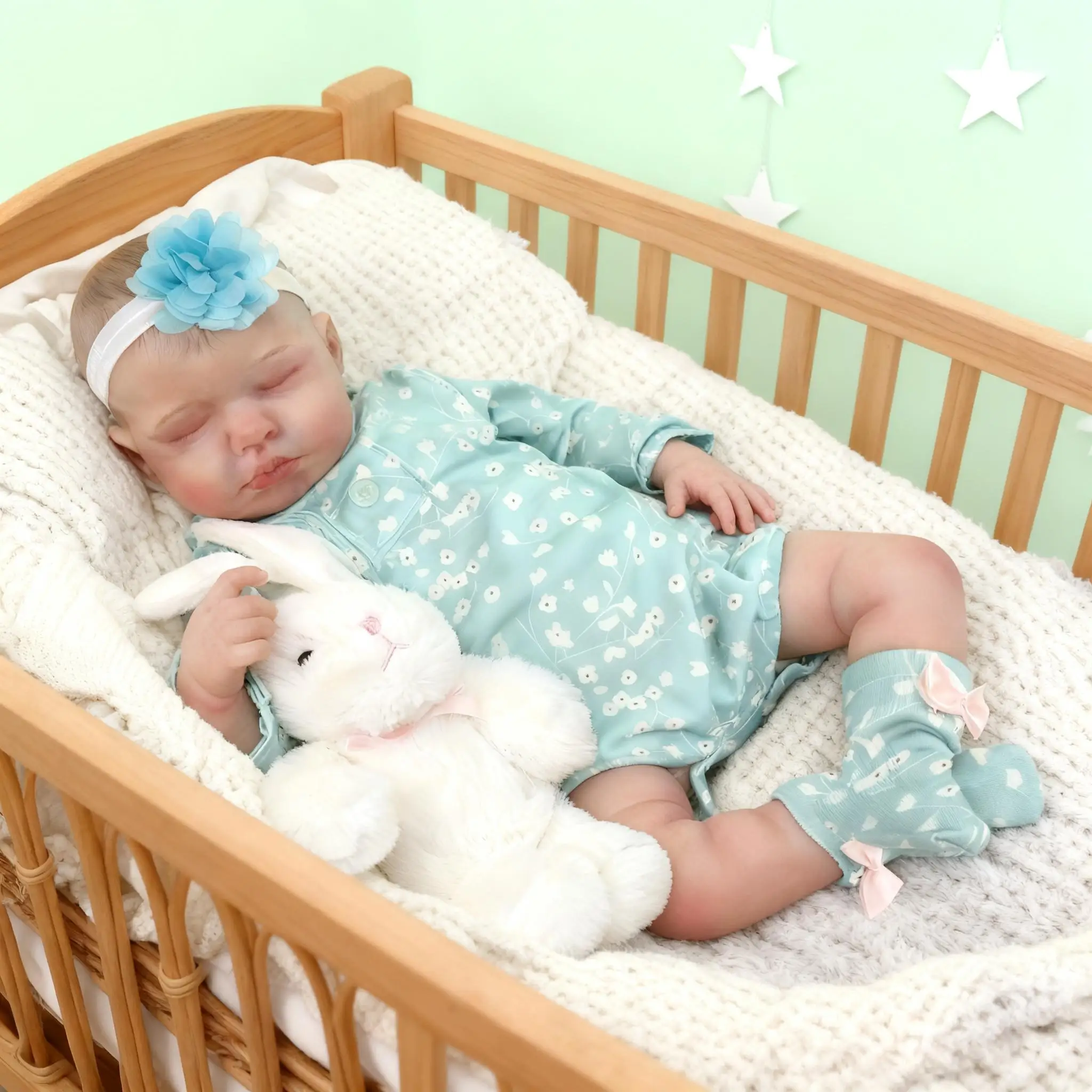 18-Zoll Reborn-Babypuppen - Realistische Neugeborenenpuppe, Weicher Gewichteter Körper, Entzückende Bewegliche Echte Lebensnachbildung - Geschenk für Kinder ab 3 Jahren