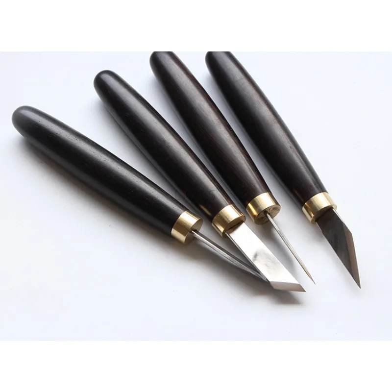 Whittling Wood Carving Knife Hand Tool Set Sharp Blade Tip Redwood Handle Wood Carving Wood Chisel Professional Woodworking Tool