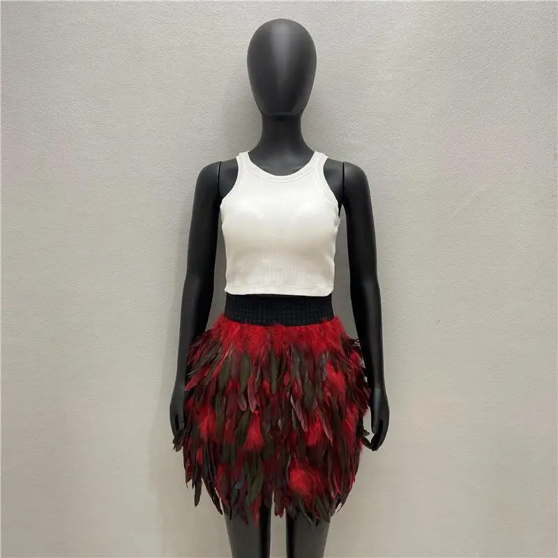Feder Goth Röcke für Frauen Sommer Minirock y2k Streetwear Kleider für Abschluss ball Kleidung Frauen Halloween Frau Kleidung – Detail 5